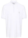 Logo Cotton Polo Shirt White - BRUNELLO CUCINELLI - BALAAN 2