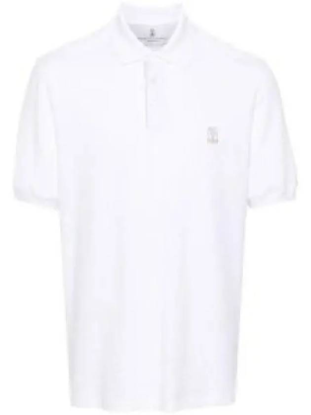 Logo Cotton Polo Shirt White - BRUNELLO CUCINELLI - BALAAN 2