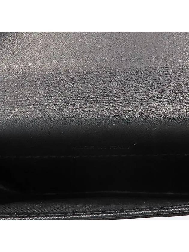 466669 Black grained business card holder flap wallet - SAINT LAURENT - BALAAN 3