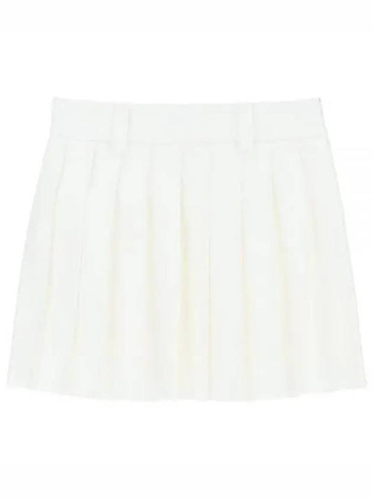 Mini Cotton Pleated Skirt White - MIU MIU - BALAAN 2