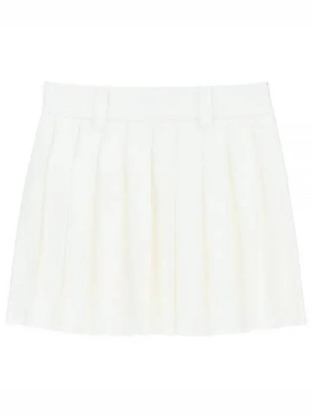 Mini Cotton Pleated Skirt White - MIU MIU - BALAAN 2