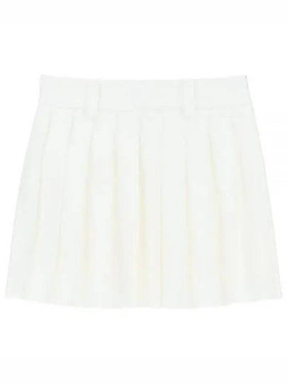 Mini Cotton Pleated Skirt White - MIU MIU - BALAAN 2