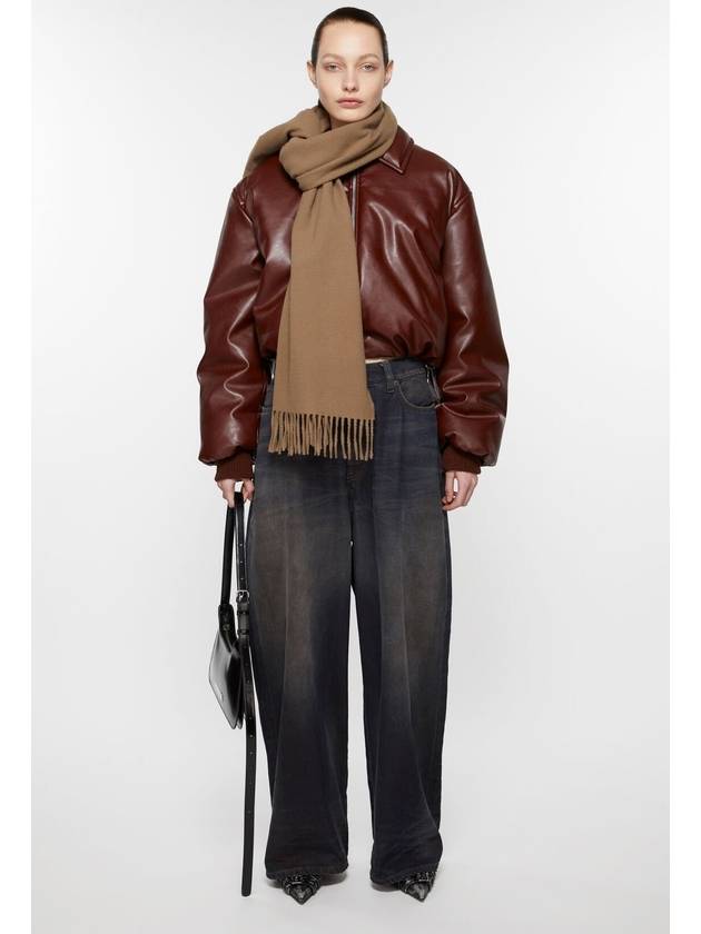 Logo Fringe Cashmere Muffler Caramel Brown - ACNE STUDIOS - BALAAN 3