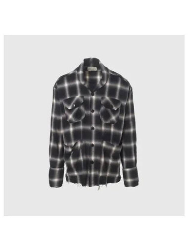 Greg Lauren Plaid Shirt Black GM138 BKWT - GREG LAUREN - BALAAN 1