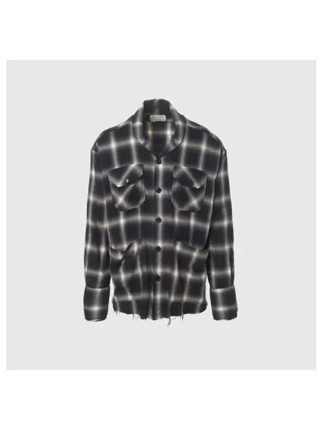 Greg Lauren Shirt Plaid Black - GREG LAUREN - BALAAN 1