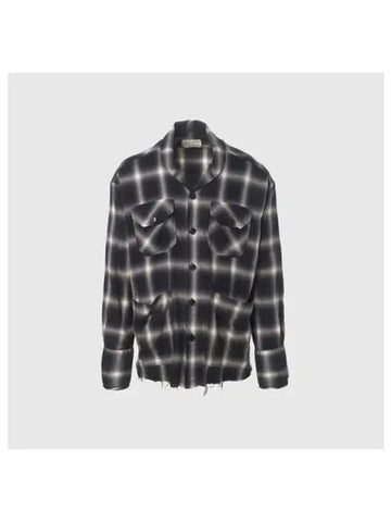 Greg Lauren Shirt Plaid Black - GREG LAUREN - BALAAN 1