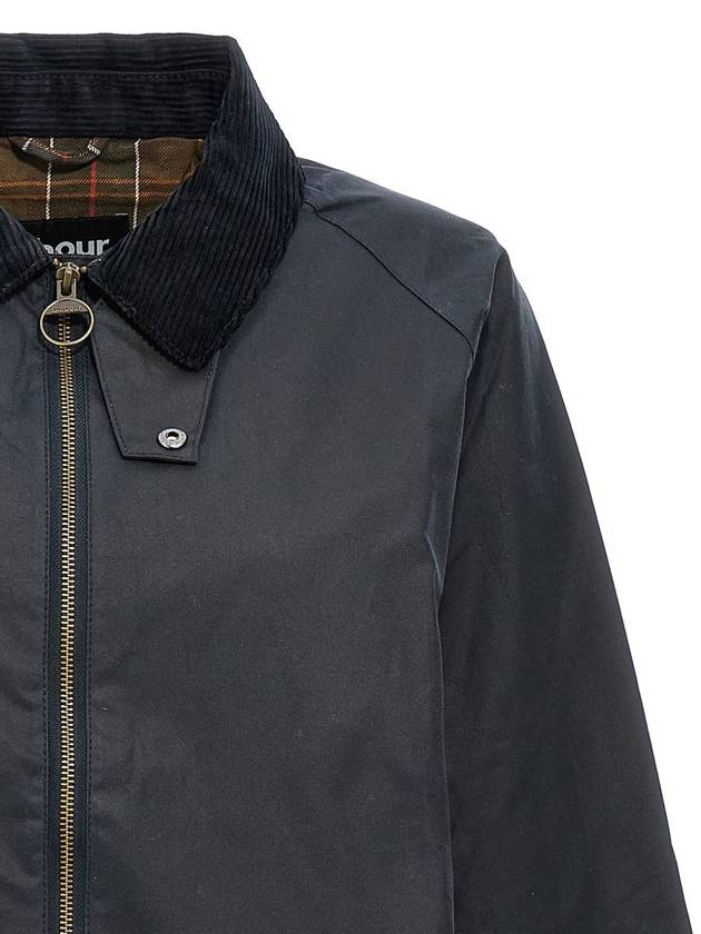 Bedale Short Wax Zip Up Jacket Navy - BARBOUR - BALAAN 4