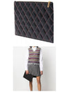 Caviar Quilted Document Small Clutch Bag Black - THOM BROWNE - BALAAN.