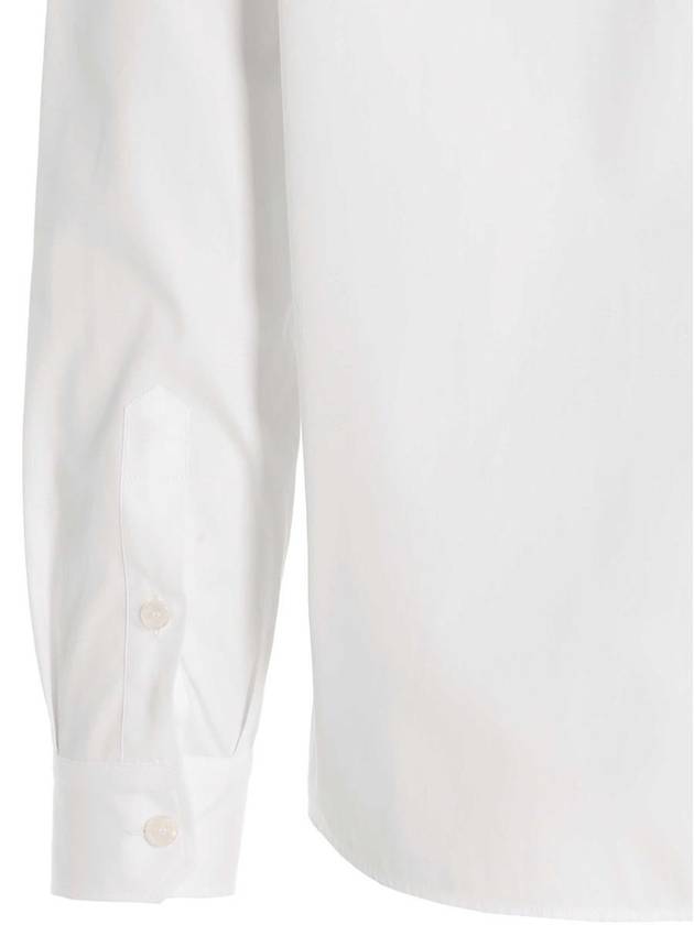 Logo Plaque Martini Cotton Long Sleeve Shirt White - DOLCE&GABBANA - BALAAN 5