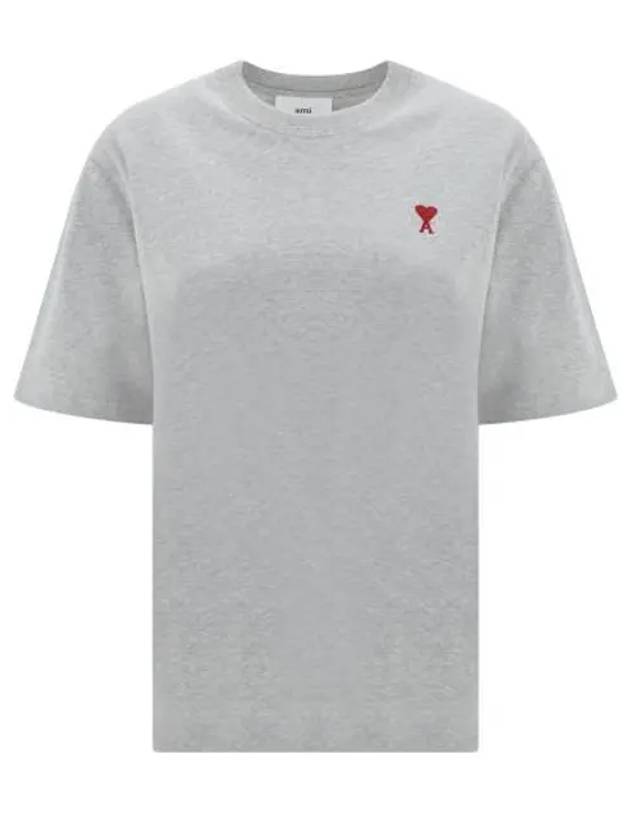 Small Heart Logo Boxy Fit Short Sleeve T-shirt Grey - AMI - BALAAN 2