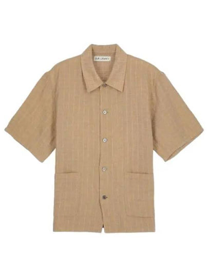 Men's Elder Check Pattern Pocket Short Sleeve Shirt Beige - OUR LEGACY - BALAAN 2