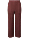 Pleats Please October 23 Monthly Color Pants JF143 Burgundy Brown Wine Pleated - ISSEY MIYAKE - BALAAN 3