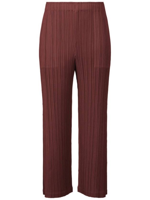 Pleats Please October 23 Monthly Color Pants JF143 Burgundy Brown Wine Pleated - ISSEY MIYAKE - BALAAN 3