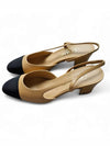 Slingbacks Goatskin Grosgrain & Beige Black - CHANEL - BALAAN 3