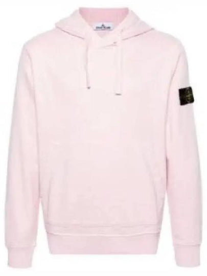 Logo Patch Drawstring Hoodie Pink - STONE ISLAND - BALAAN 2