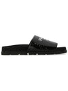 Logo Sequin Rubber Sole Slippers Black - PRADA - BALAAN 1