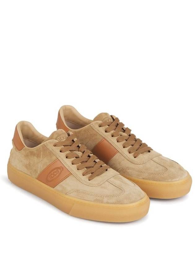 Embossing Logo Suede Low Top Sneakers Brown - TOD'S - BALAAN 3