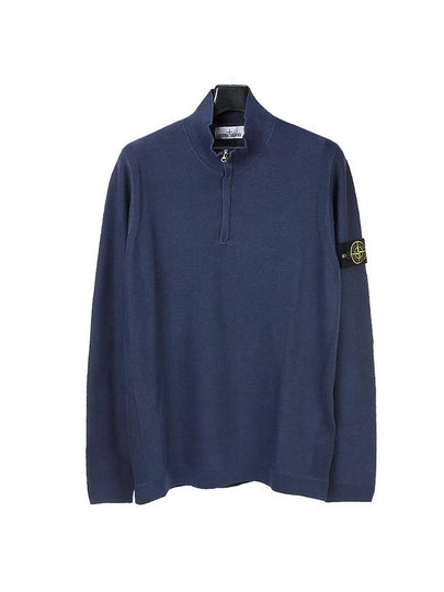 Men's Wappen Patch High Neck Knit Top Navy - STONE ISLAND - BALAAN 2