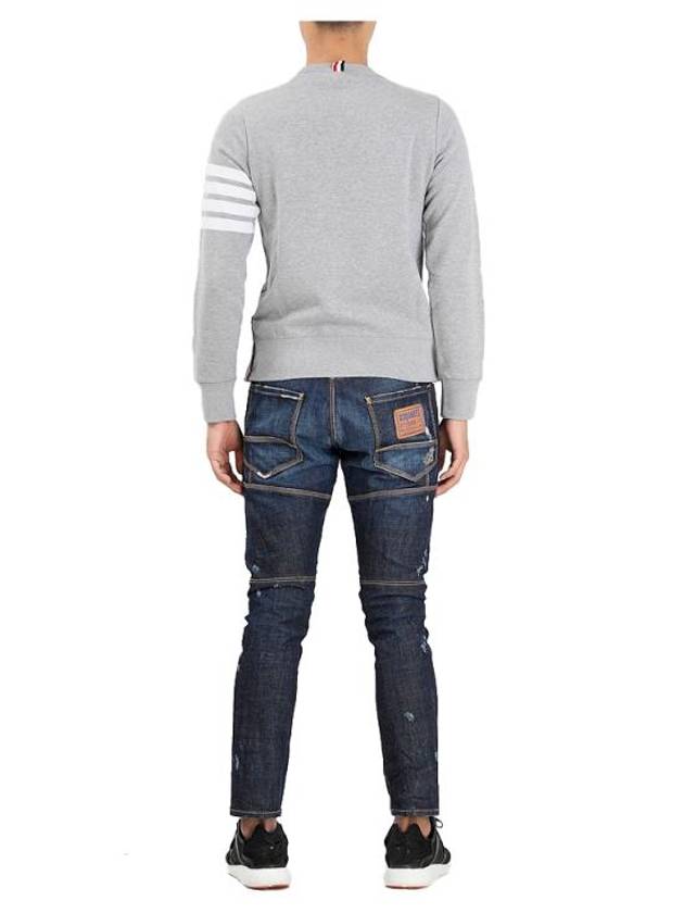 4 Bar Loopback Jersey Sweatshirt Light Grey - THOM BROWNE - BALAAN 4