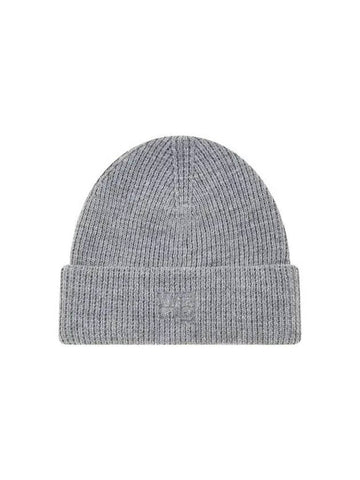 Debossed Logo Knit Beanie Melange Gray 271451 - ALEXANDER WANG - BALAAN 1