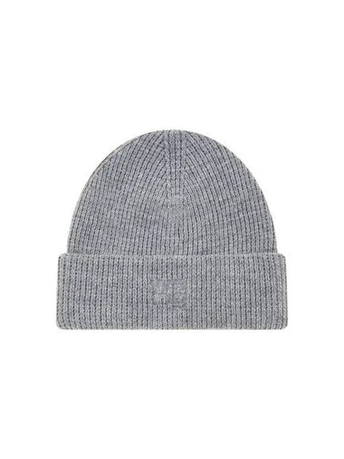 Debossed logo knit beanie melange gray 270527 - ALEXANDER WANG - BALAAN 1