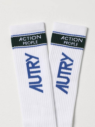 Autry socks in stretch cotton with jacquard logo - AUTRY - BALAAN 2