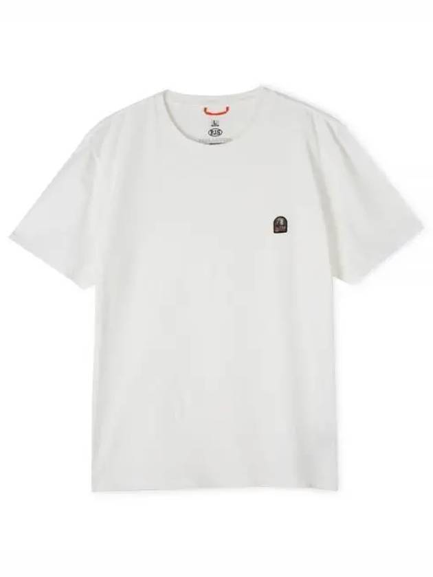 Men s Logo Patch Off White Short Sleeve T Shirt PMTEEBT02 505 1157285 - PARAJUMPERS - BALAAN 1