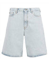 backprint logo patch denim shorts - OFF WHITE - BALAAN 1