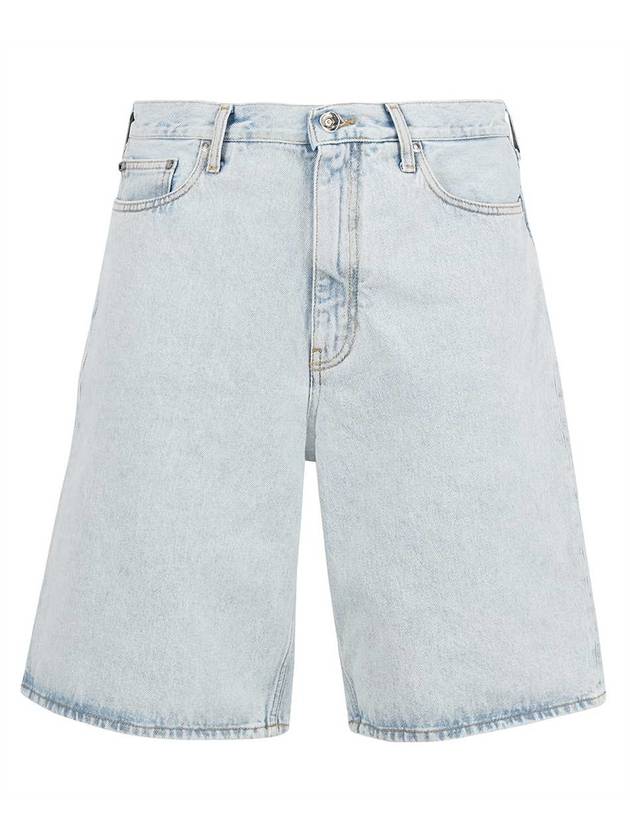 backprint logo patch denim shorts - OFF WHITE - BALAAN 1