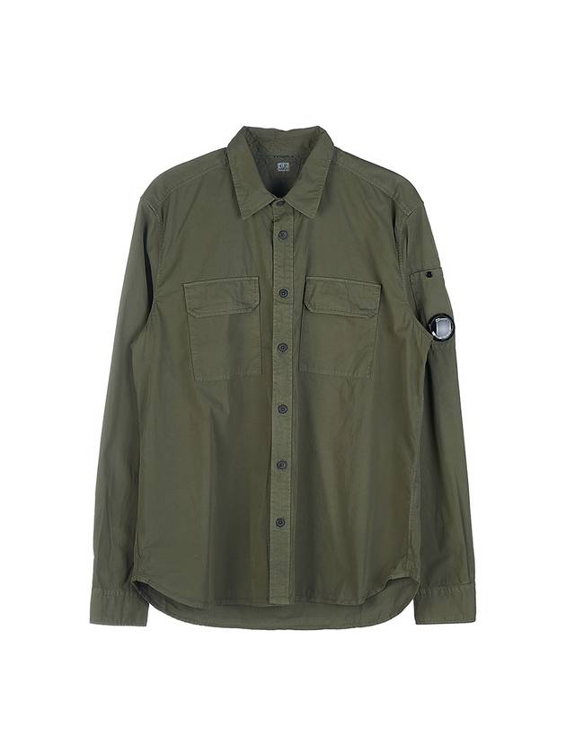 Gabardine Long Sleeve Shirt Bronze Green - CP COMPANY - BALAAN.