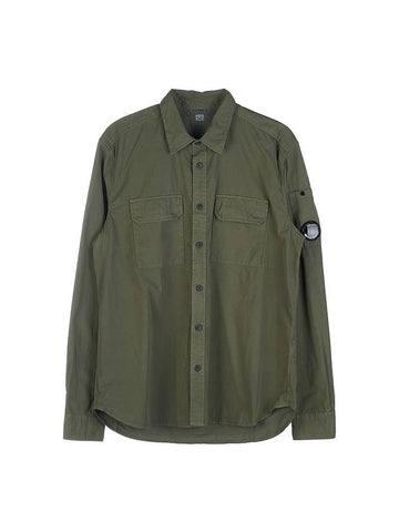 Gabardine Long Sleeve Shirt Bronze Green - CP COMPANY - BALAAN 1