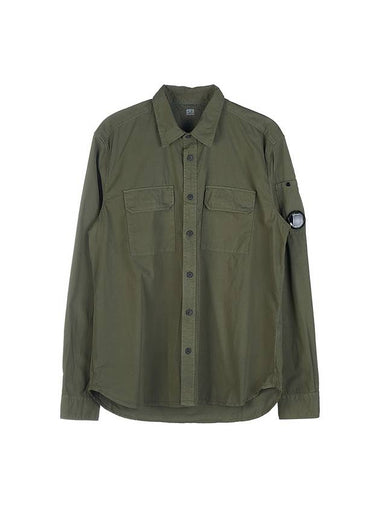 Gabardine Long Sleeve Shirt Bronze Green - CP COMPANY - BALAAN 1