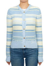 Striped Soft Wool Cardigan Light Blue - GANNI - BALAAN 2