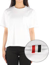 Midweight Jersey Boxy Pocket Short Sleeve T-Shirt White - THOM BROWNE - BALAAN 2