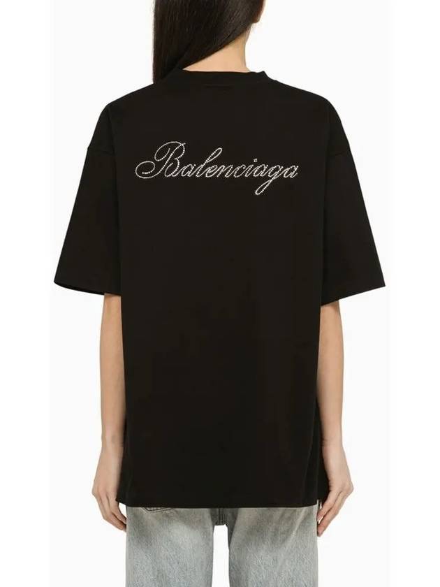 Logo Print Short Sleeve T-Shirt Black - BALENCIAGA - BALAAN 6