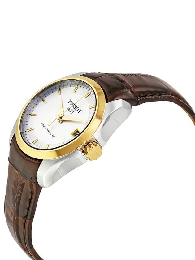 Coutelier Powermatic 80 Silver Dial Transparent Backside Leather Band Watch - TISSOT - BALAAN 2