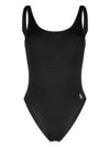 Carla SRC Logo Print One Piece Swimsuit Black - SPORTY & RICH - BALAAN 2