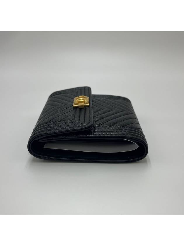 Boy Chevron Caviar Gold Ring Wallet Black - CHANEL - BALAAN 5