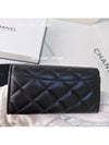 Classic Card Holder Lambskin Gold Black - CHANEL - BALAAN 5