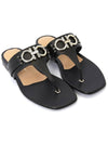 Gancini Flip Flops Black - SALVATORE FERRAGAMO - BALAAN 4