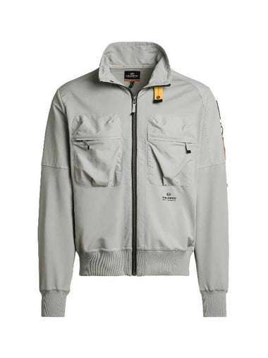 Donald Logo Patch Cotton Zip-Up Jacket Grey - PARAJUMPERS - BALAAN 1