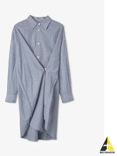 Seen Stripe Cotton Shirt Midi Dress Blue - ISABEL MARANT - BALAAN 2