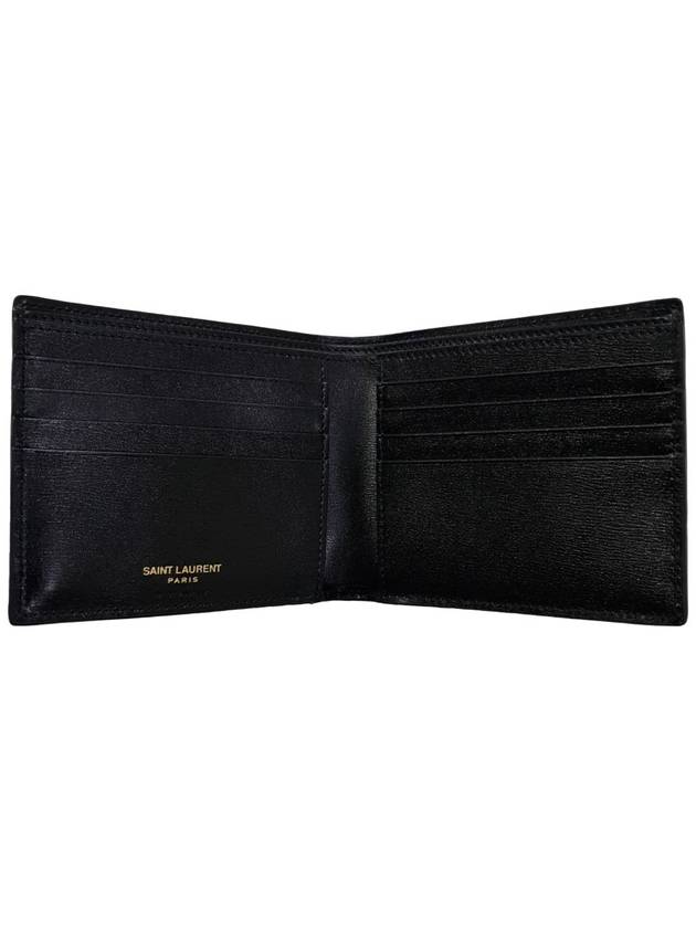 Tiny Monogram Half Wallet Black Gold - SAINT LAURENT - BALAAN 4