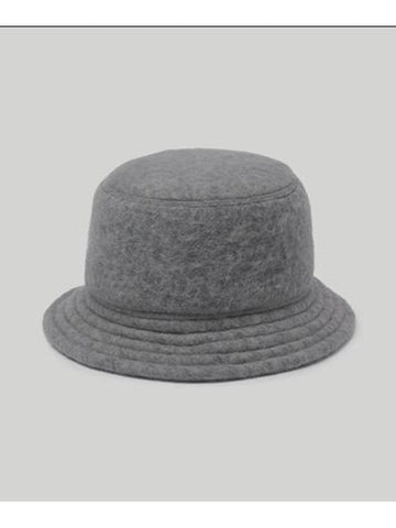 Brushed Wool Blend Bucket Hat Grey - MARNI - BALAAN 1