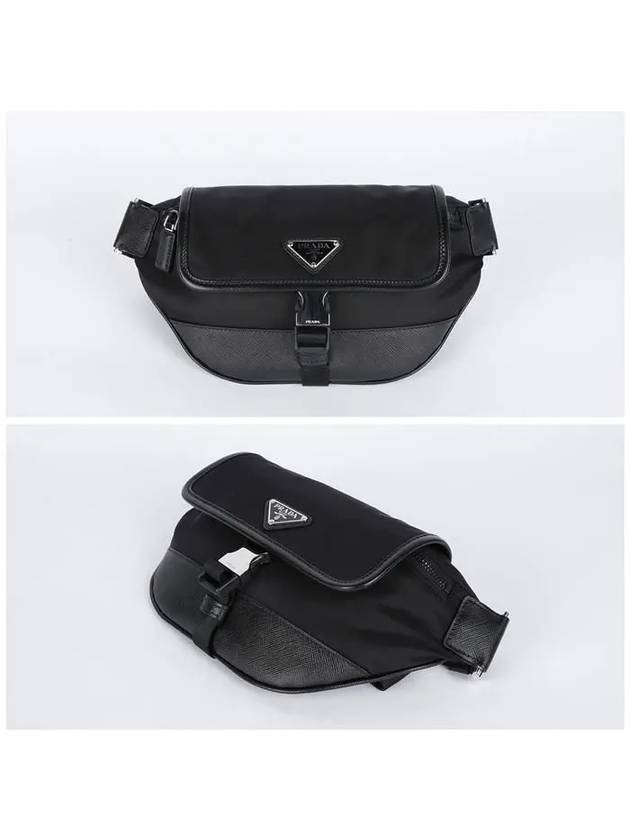 Triangle Logo Re-Nylon Cross Bag Black - PRADA - BALAAN 3