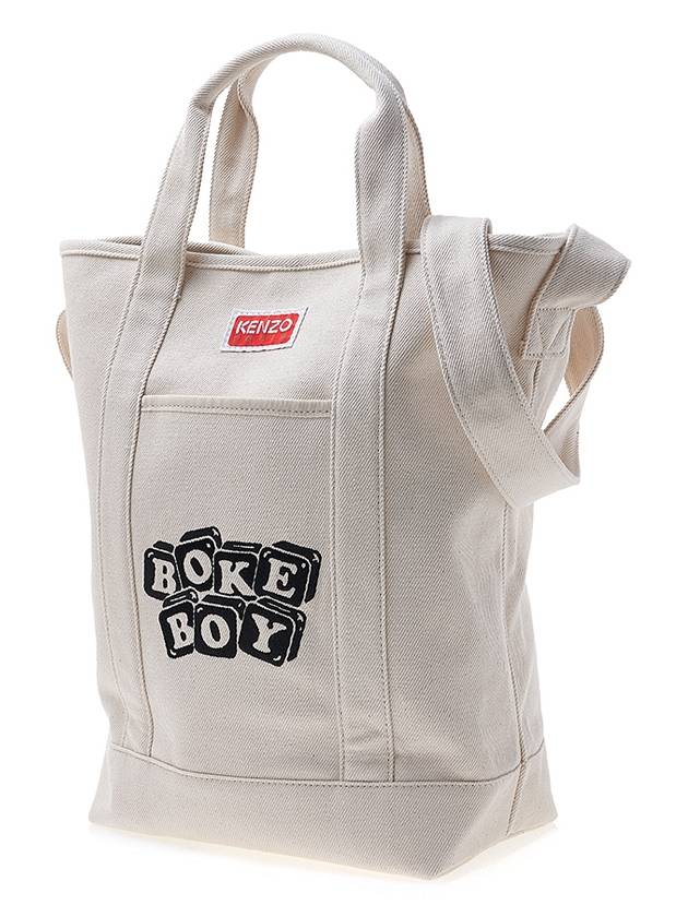 Boke Boy Cotton Tote Bag Ivory - KENZO - BALAAN 3