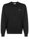 Logo Patch Crewneck Sweatshirt Black - LACOSTE - BALAAN 2