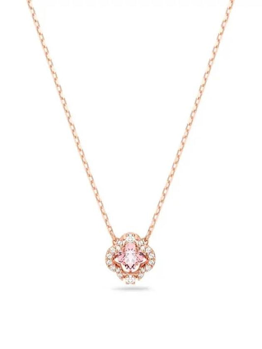 Una Sparkling Dance Clover Necklace Pink Rose Gold - SWAROVSKI - BALAAN 2