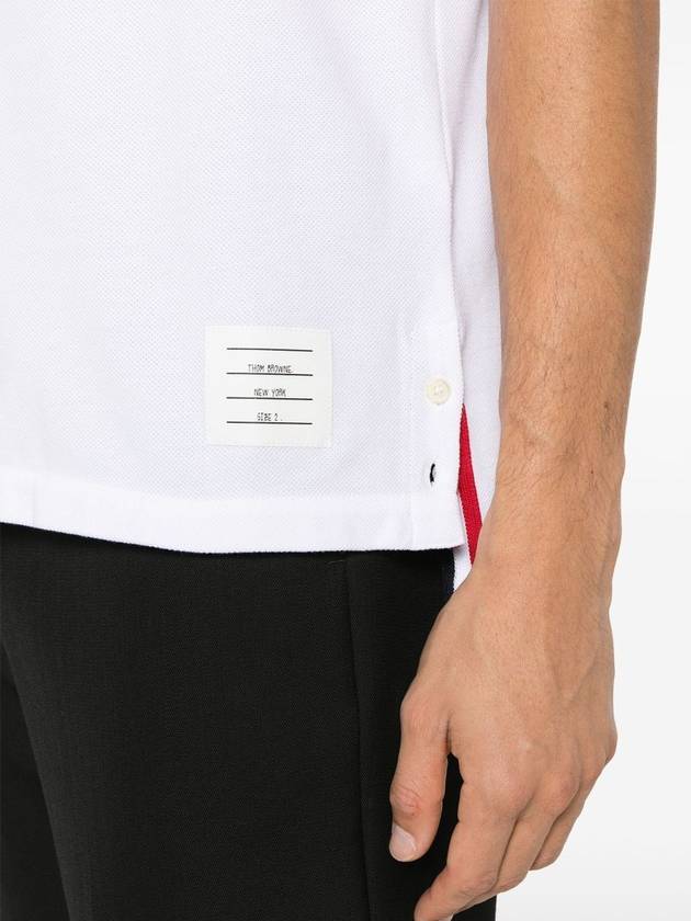 Men's Center Back Striped Short Sleeve T-Shirt White - THOM BROWNE - BALAAN 6