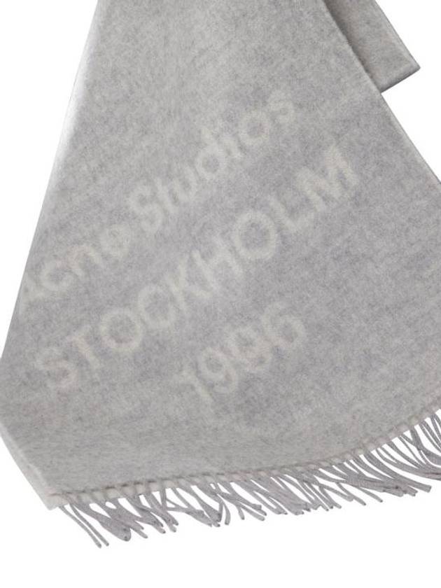 Logo Jacquard Fringe Muffler Grey - ACNE STUDIOS - BALAAN 3